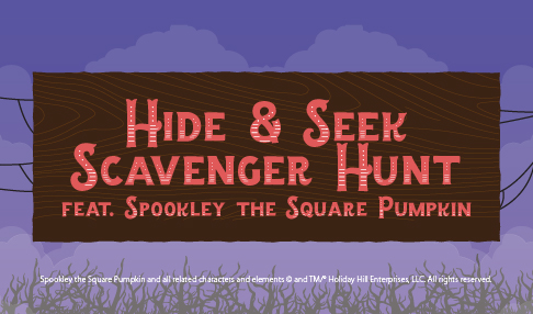 Hide and Seek Scavenger Hunt featuring Spookley the Square Pumpkin